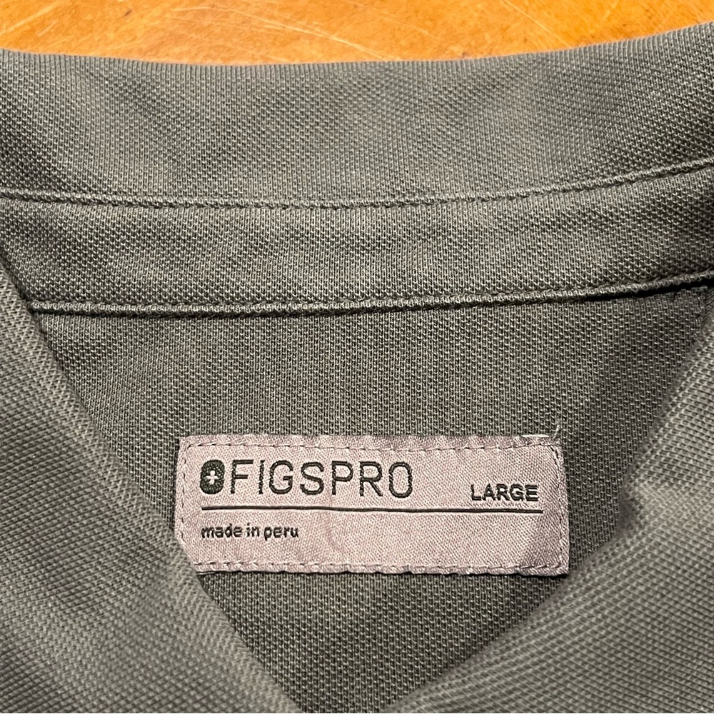 Figs FIGSPRO Women’s Short-Sleeve Pique Scrub Polo Gray/Green Size Large PO 4360 - Picture 12 of 16